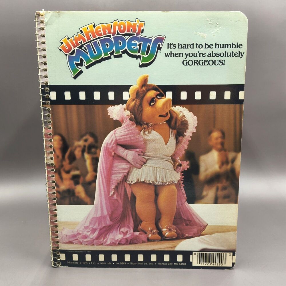 Vintage 1980 Muppets Miss Piggy Unused Spiral School Notebook – Stuart Hall